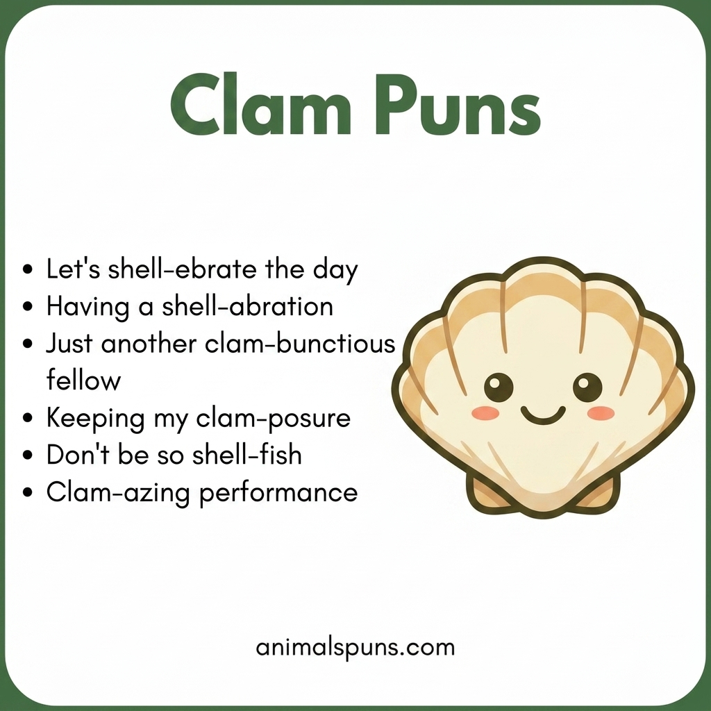 Clam Puns for Beach Lovers: clam pun illustration