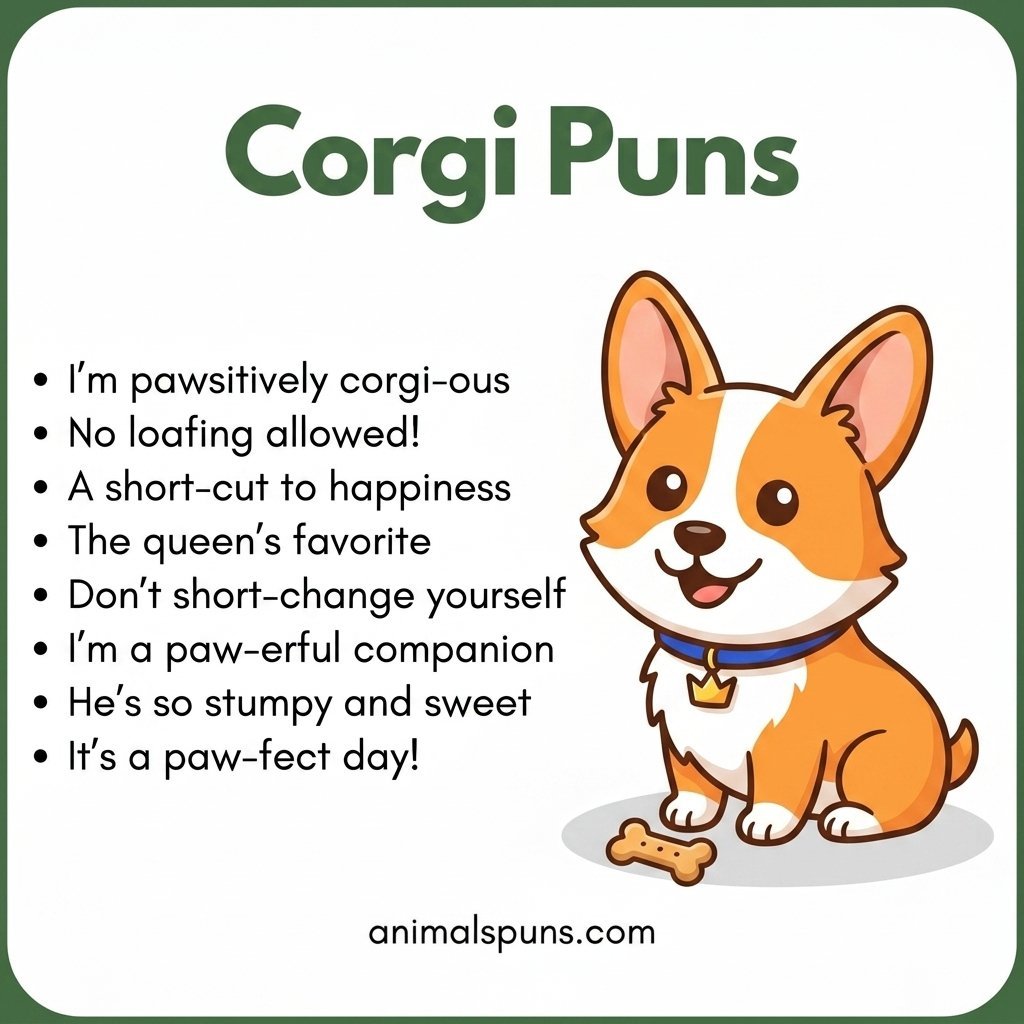Best Corgi Puns of All Time: corgi pun illustration