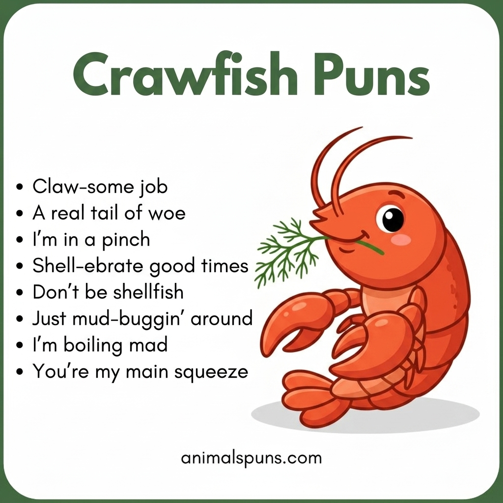 Best Crawfish Puns of All Time: crawfish pun illustration
