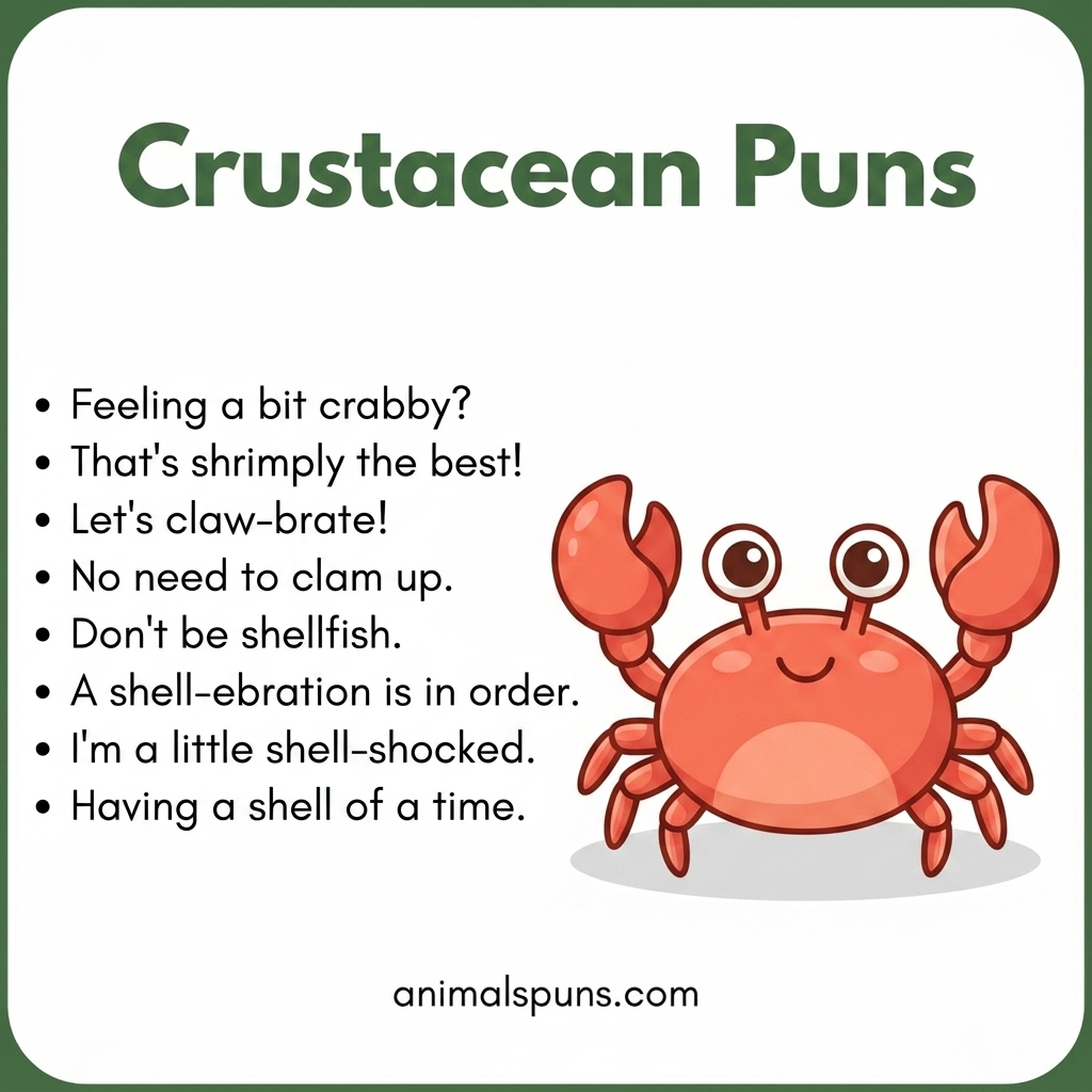 Best Crustacean Puns of All Time: crustacean pun illustration