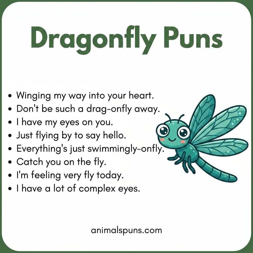 Dragonfly Puns for Bug Lovers: dragonfly pun illustration