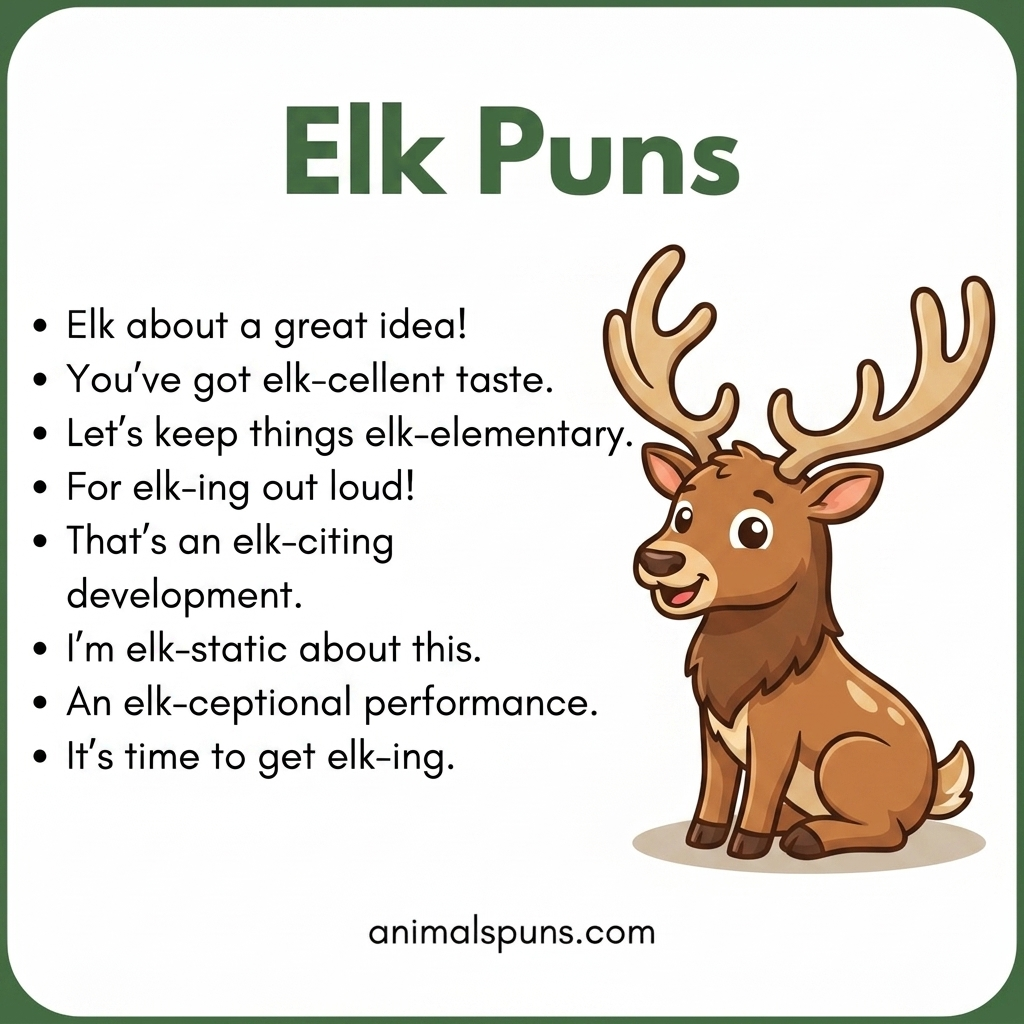 Best Elk Puns and Jokes of All Time: elk pun illustration