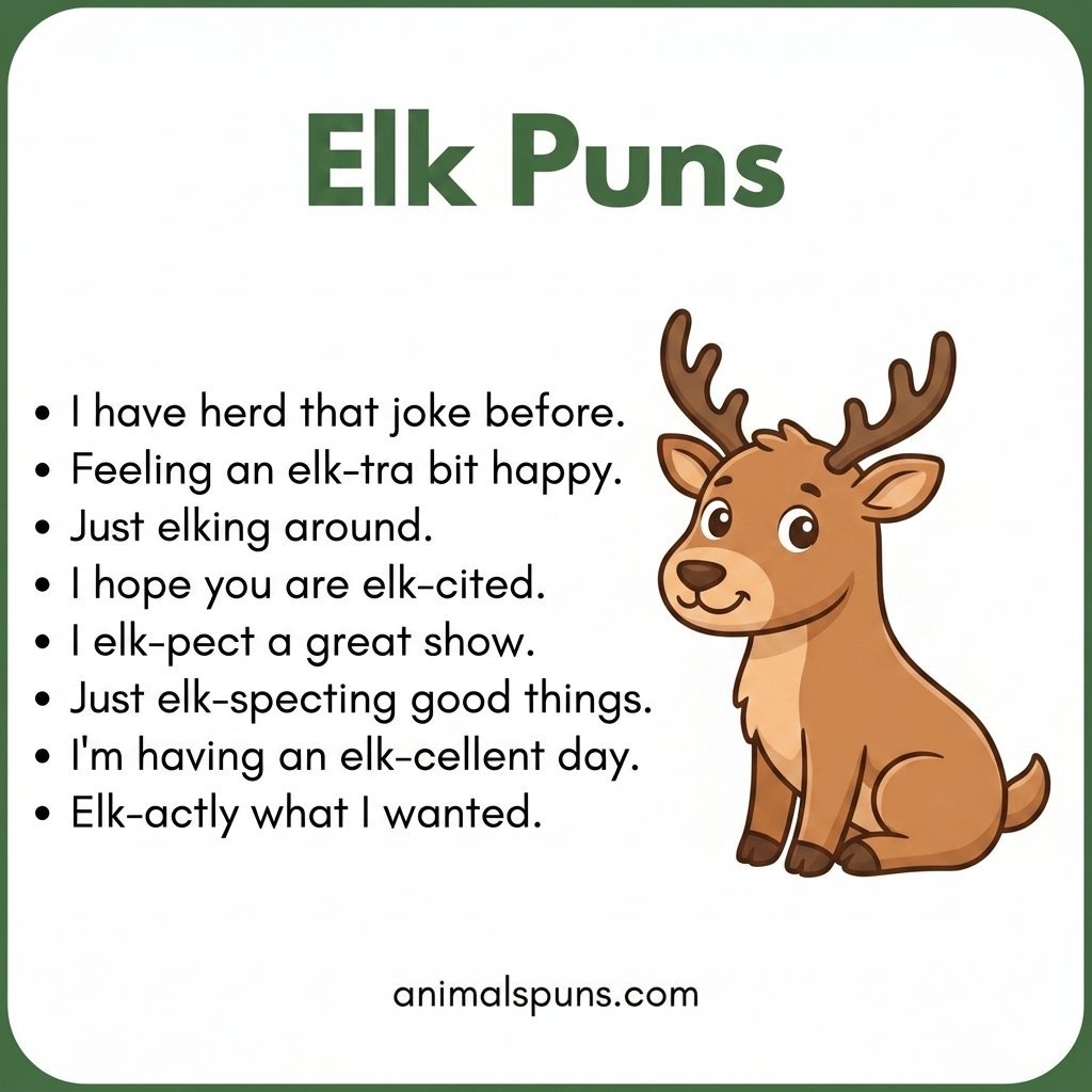 Elk Puns for Instagram Captions: elk pun illustration