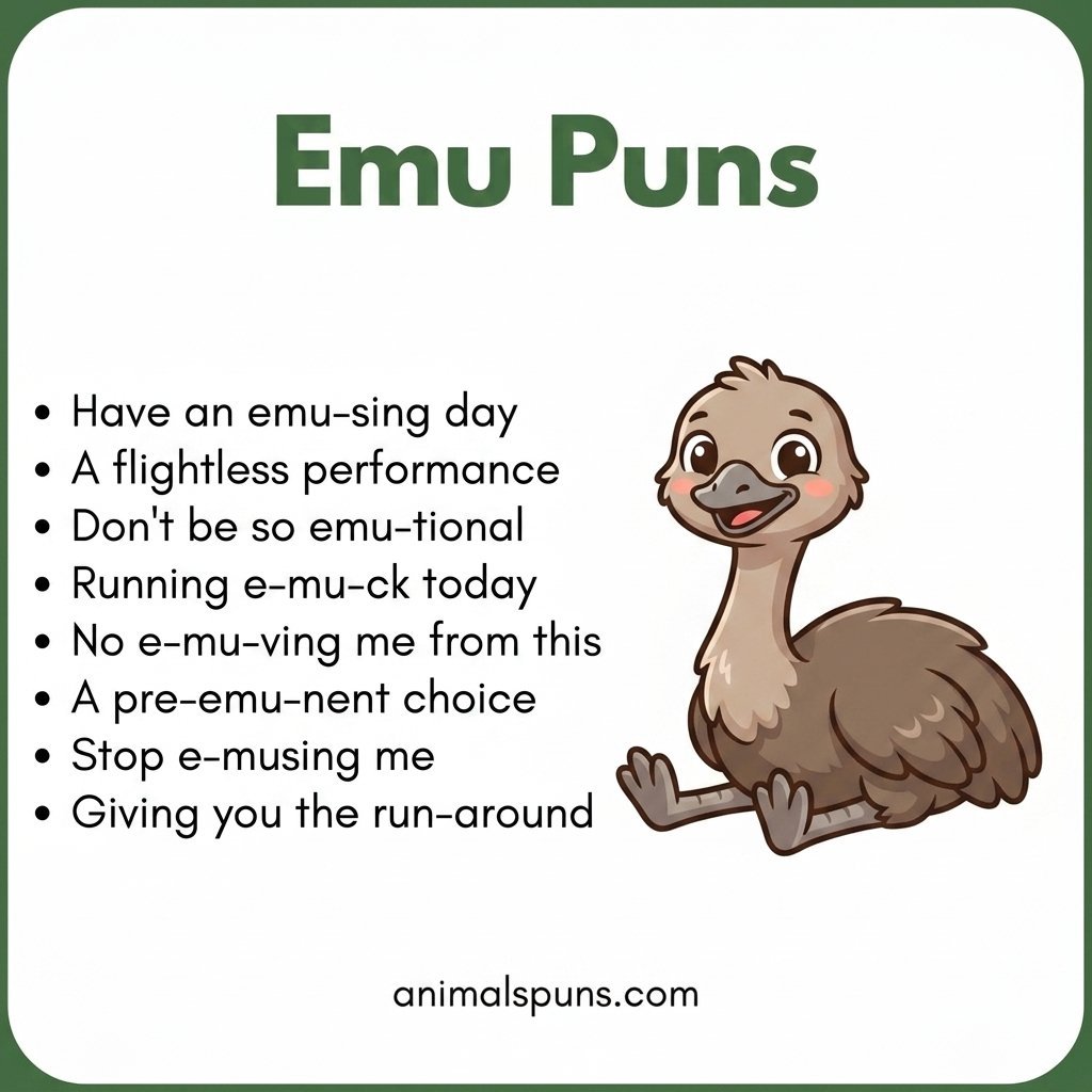 Emu Jokes for Kids: emu pun illustration