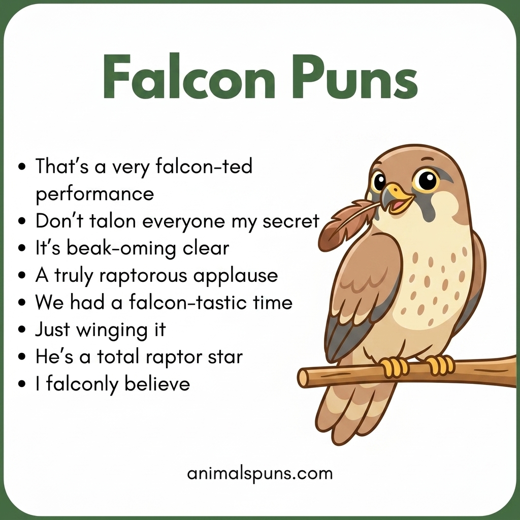 Best Falcon Puns of All Time: falcon pun illustration