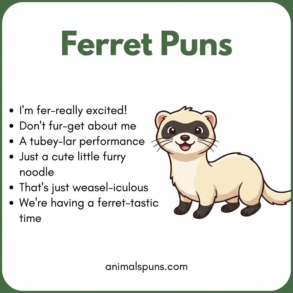 Short and Snappy Ferret One-Liners: ferret pun illustration