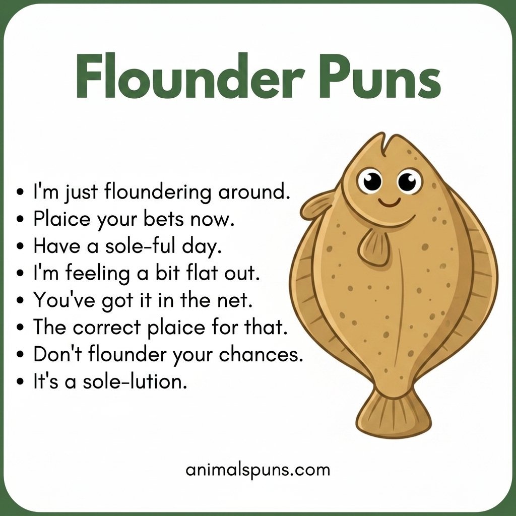 Best Flounder Puns of All Time: flounder pun illustration