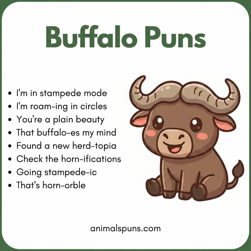 Short and Snappy Buffalo One-Liners: buffalo pun illustration