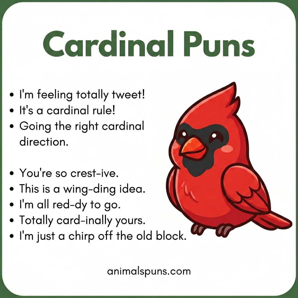 Short and Punchy Cardinal One-Liners: cardinal pun illustration