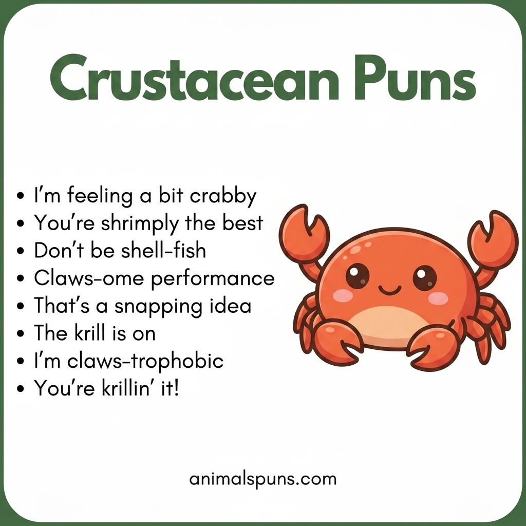 Crab Puns That Are Claw-fully Good: crustacean pun illustration