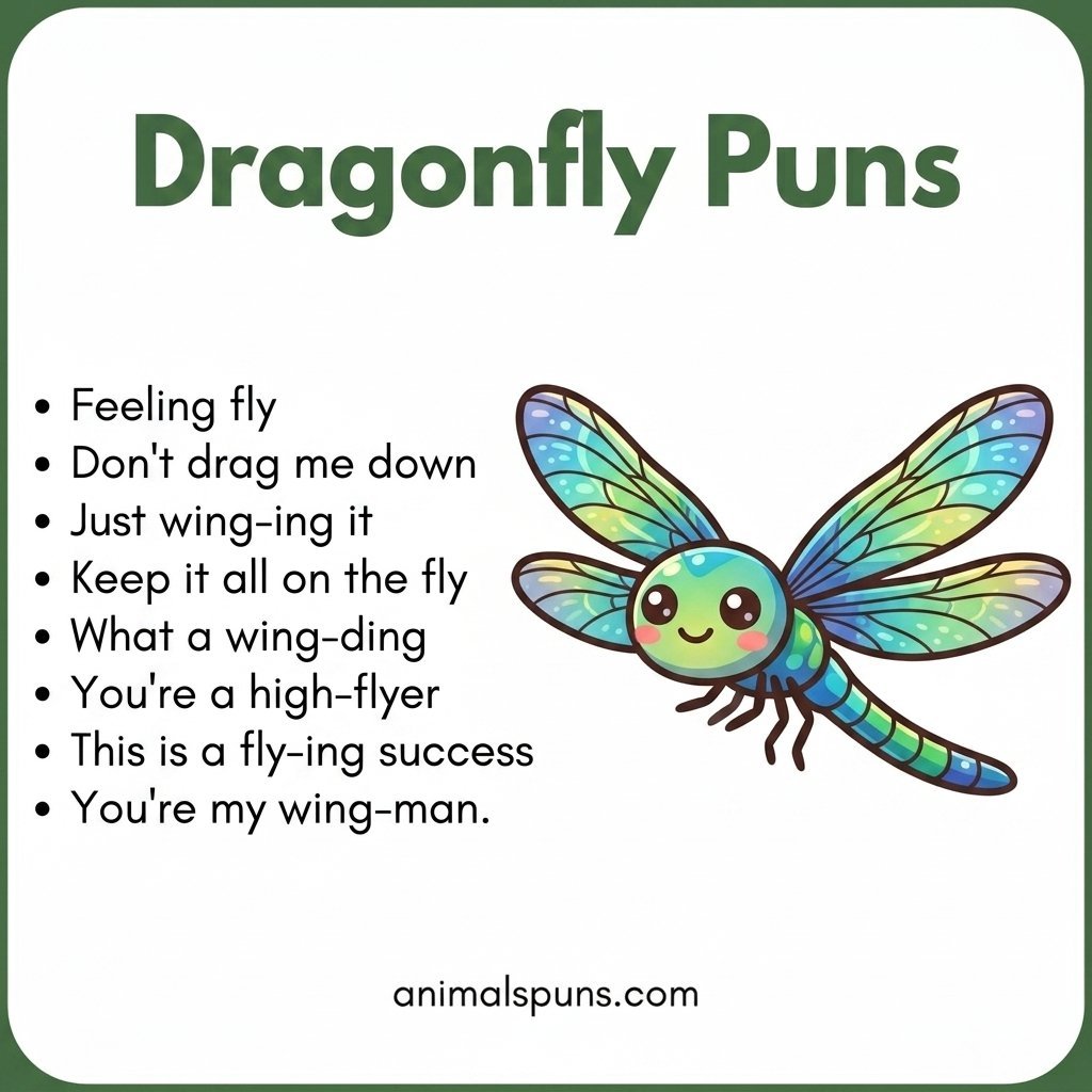 One-Liner Zingers That Hit Fast: dragonfly pun illustration