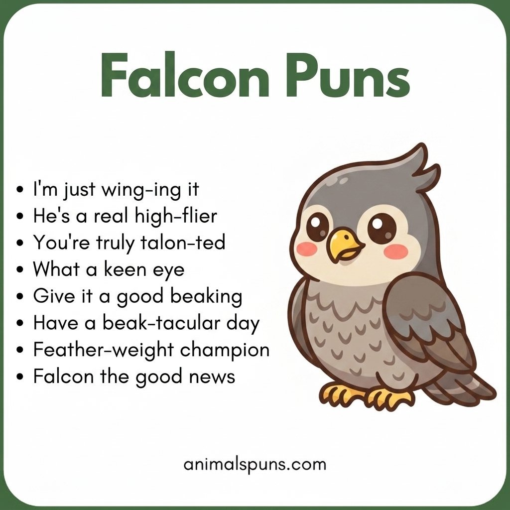 Sharp One-Liners That Hit Instantly: falcon pun illustration