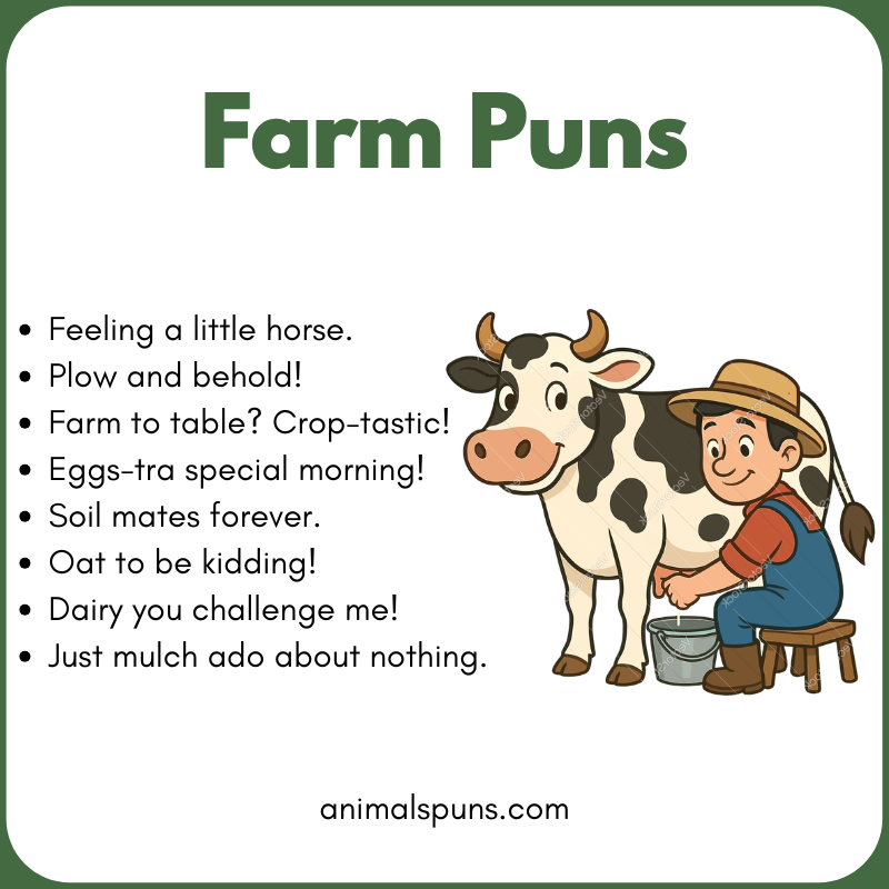 Best Farm Puns and Jokes of All Time: farm pun illustration
