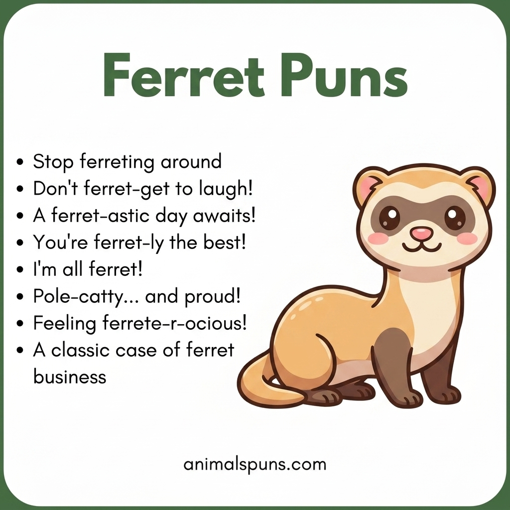 Best Ferret Puns and Jokes of All Time: ferret pun illustration