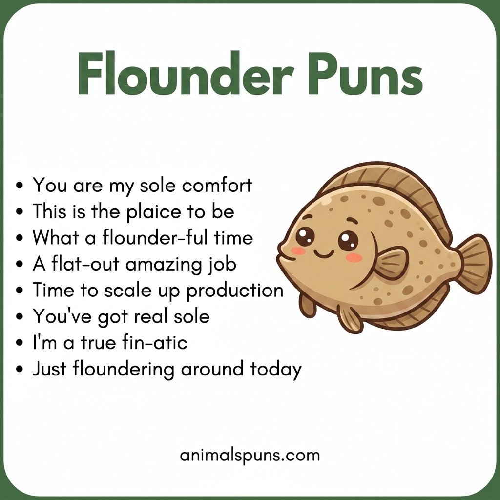 One-Liner Flounder Jokes for Quick Laughs: flounder pun illustration