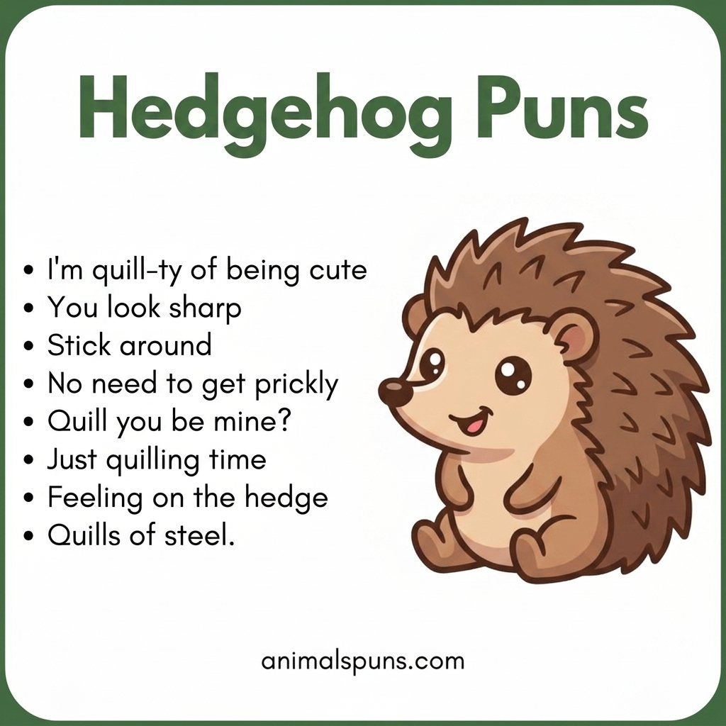 Hedgehog Name Puns: hedgehog pun illustration