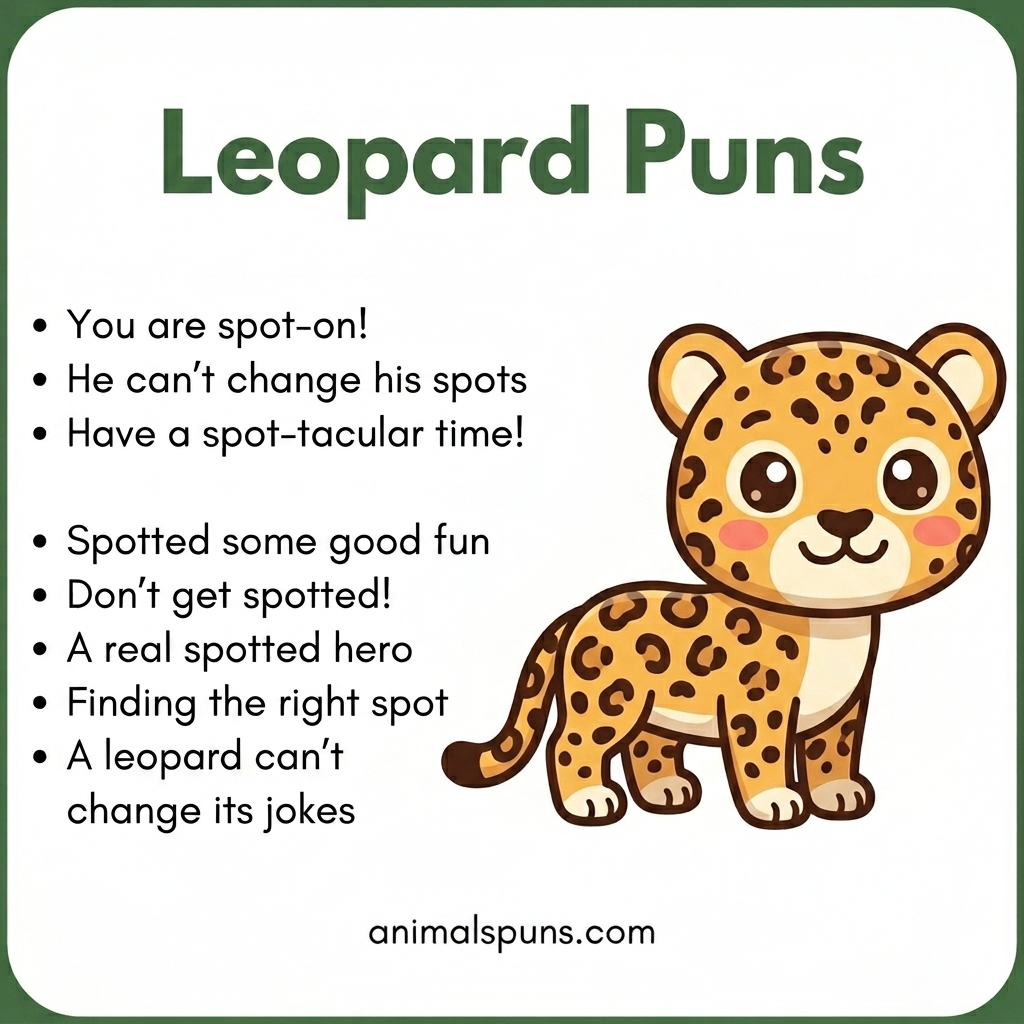Leopard Puns for Your Friends and Family: leopard pun illustration