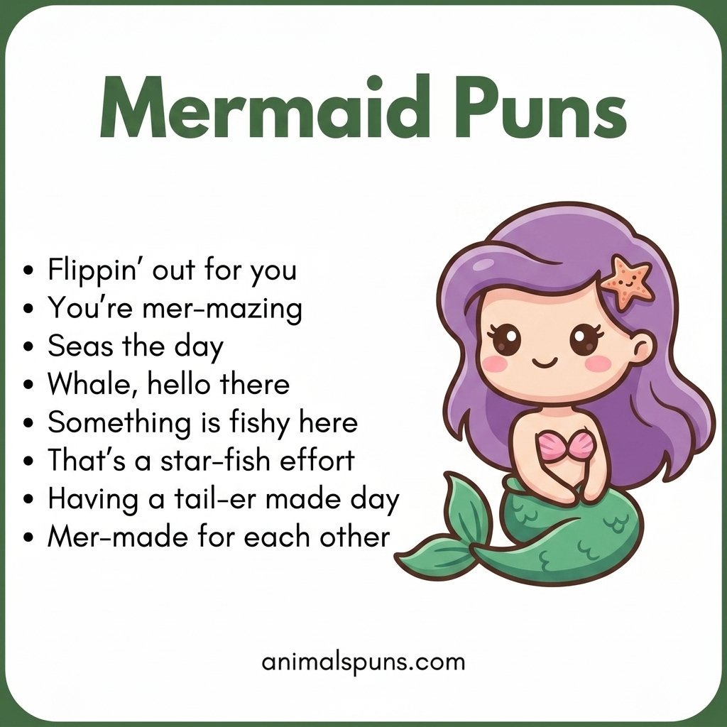 Mermaid Tail Puns That Swish With Humor: mermaid pun illustration