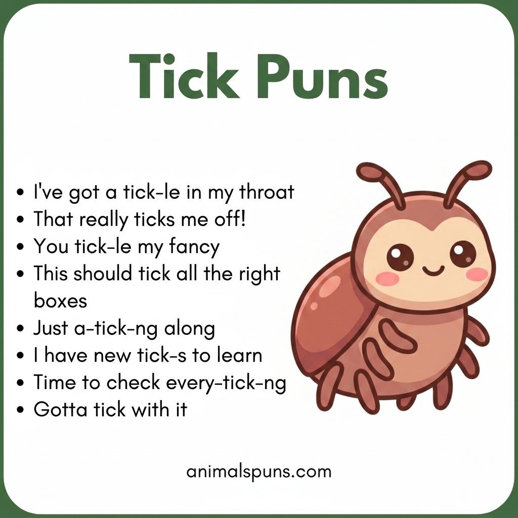 Short and Punchy Tick One-Liners: tick pun illustration