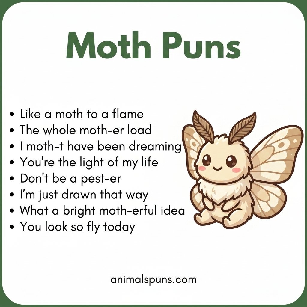 Light and Silly One-Liners: moth pun illustration