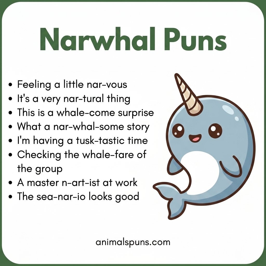 One-Liner Narwhal Jokes That Hit Hard: narwhal pun illustration
