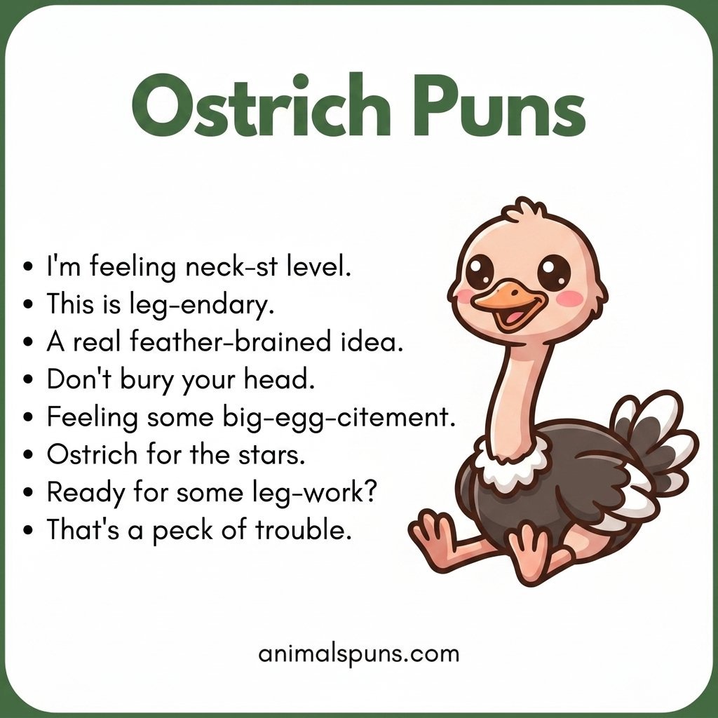 Short One-Liners That Pack a Punch: ostrich pun illustration