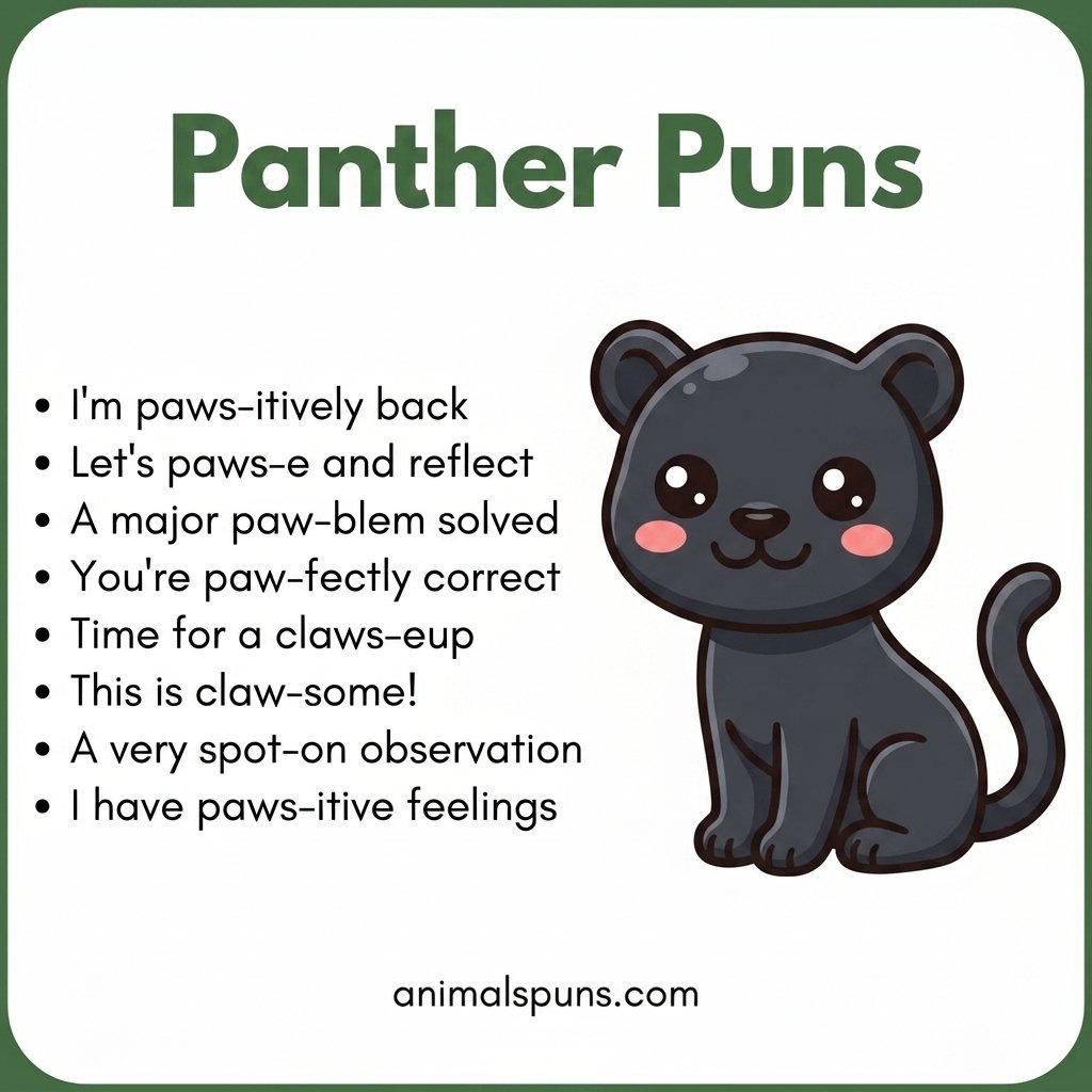 Panther Puns for Instagram Captions: panther pun illustration