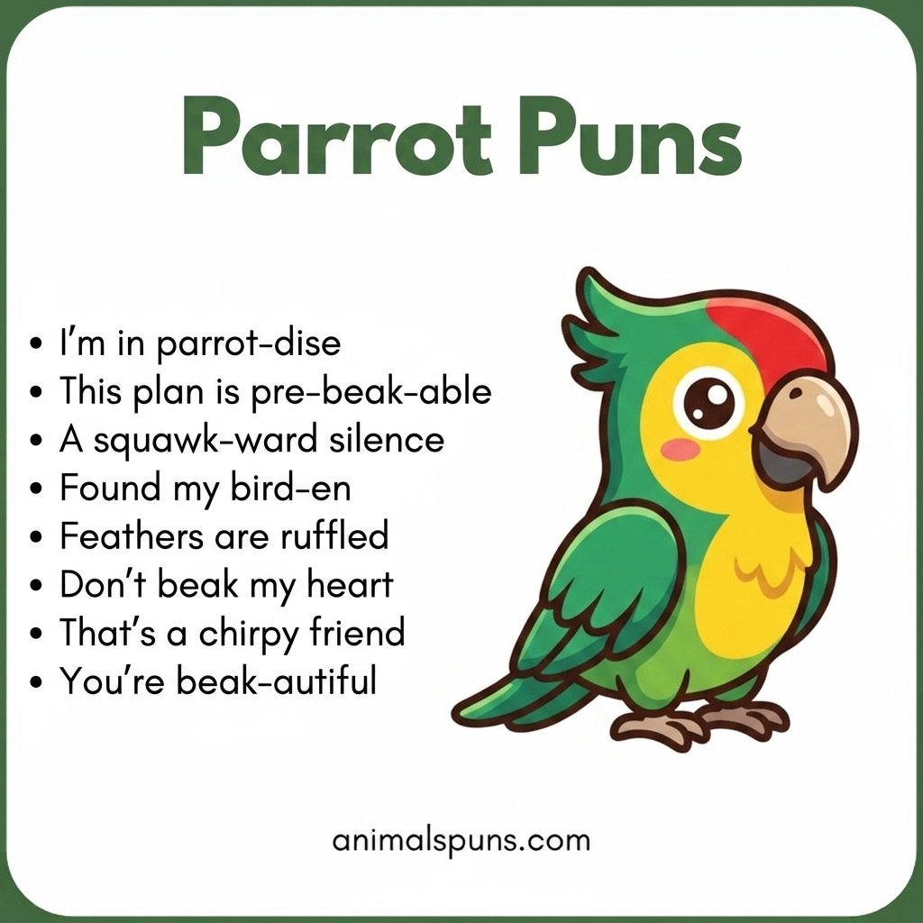 One-Liner Parrot Puns for Quick Laughs: parrot pun illustration