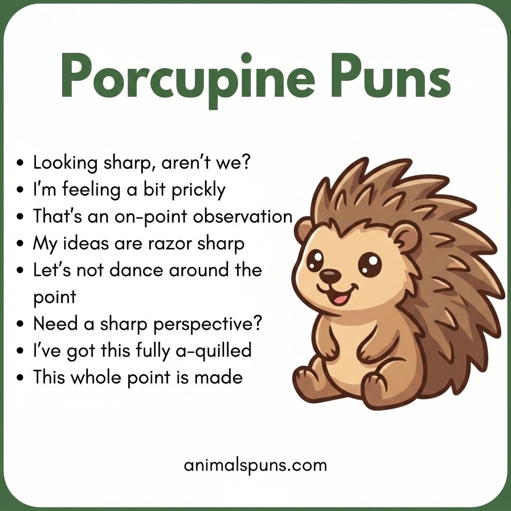 Short and Snappy Porcupine One-Liners: porcupine pun illustration
