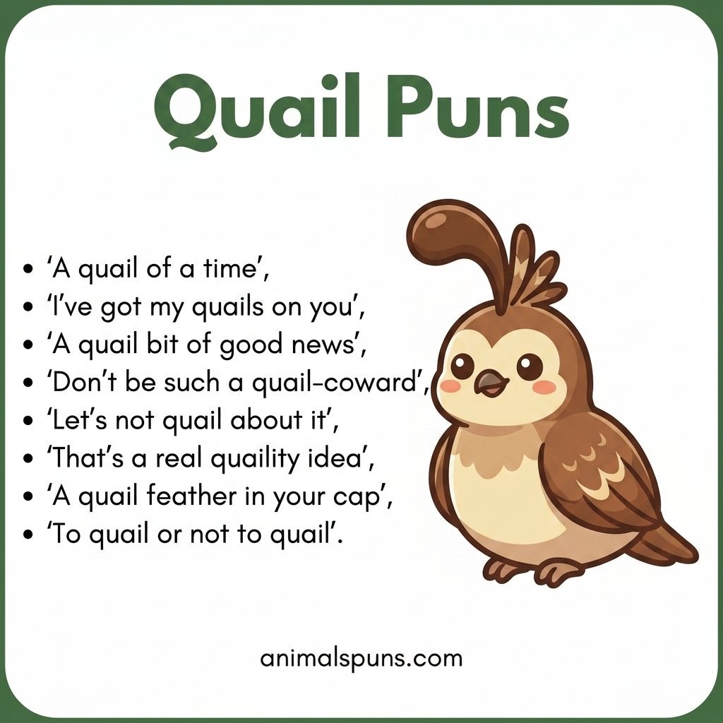 Short and Snappy Quail One-Liners: quail pun illustration