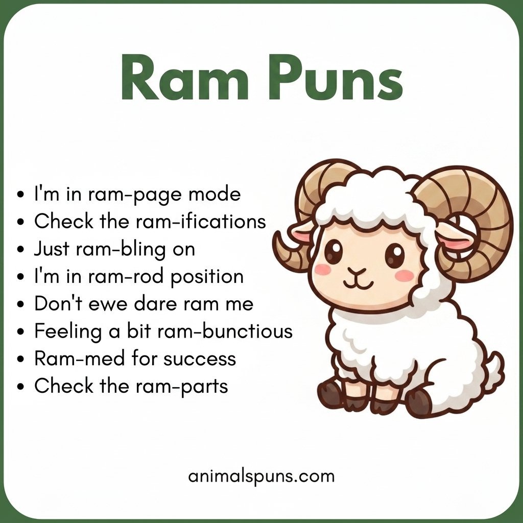Ram Puns for Social Media Captions: ram pun illustration