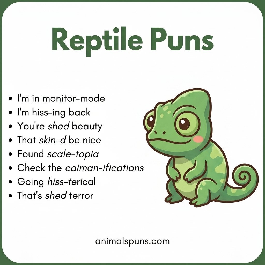 Snake Puns That Are Hiss-terical: reptile pun illustration