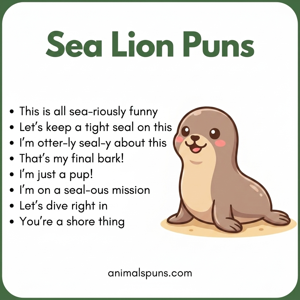 Short and Snappy Sea Lion One-Liners: sea lion pun illustration