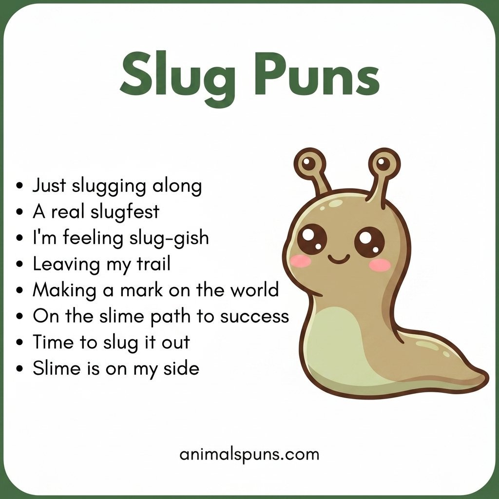 Slug Puns for Social Media Captions: slug pun illustration