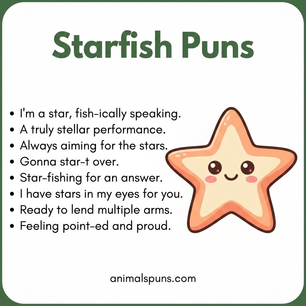 Starfish Puns for Instagram Captions: starfish pun illustration