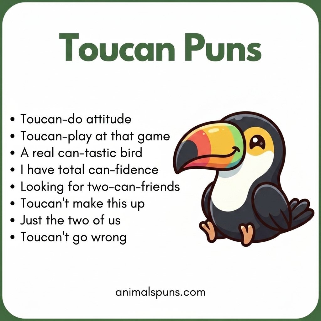 Short and Sweet Toucan One-Liners: toucan pun illustration