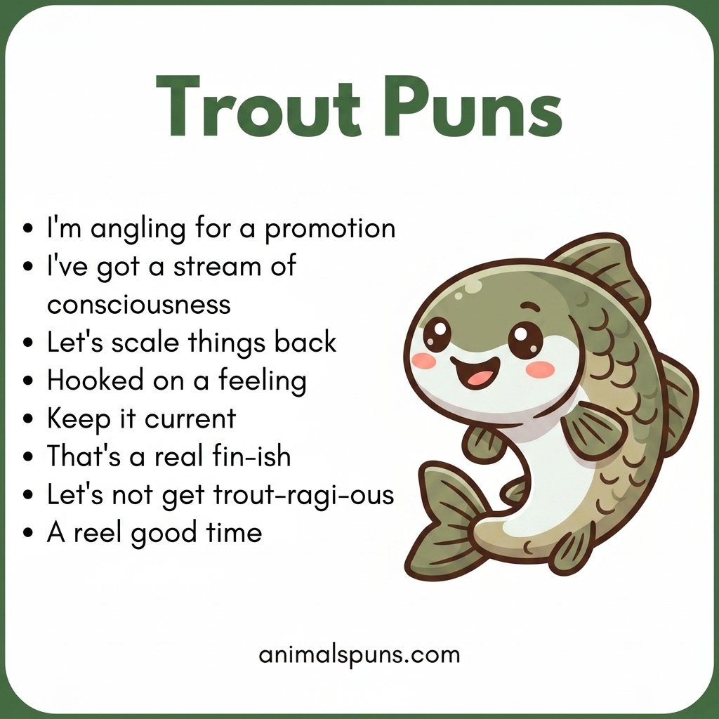 Trout Puns for Fishing Lovers: trout pun illustration