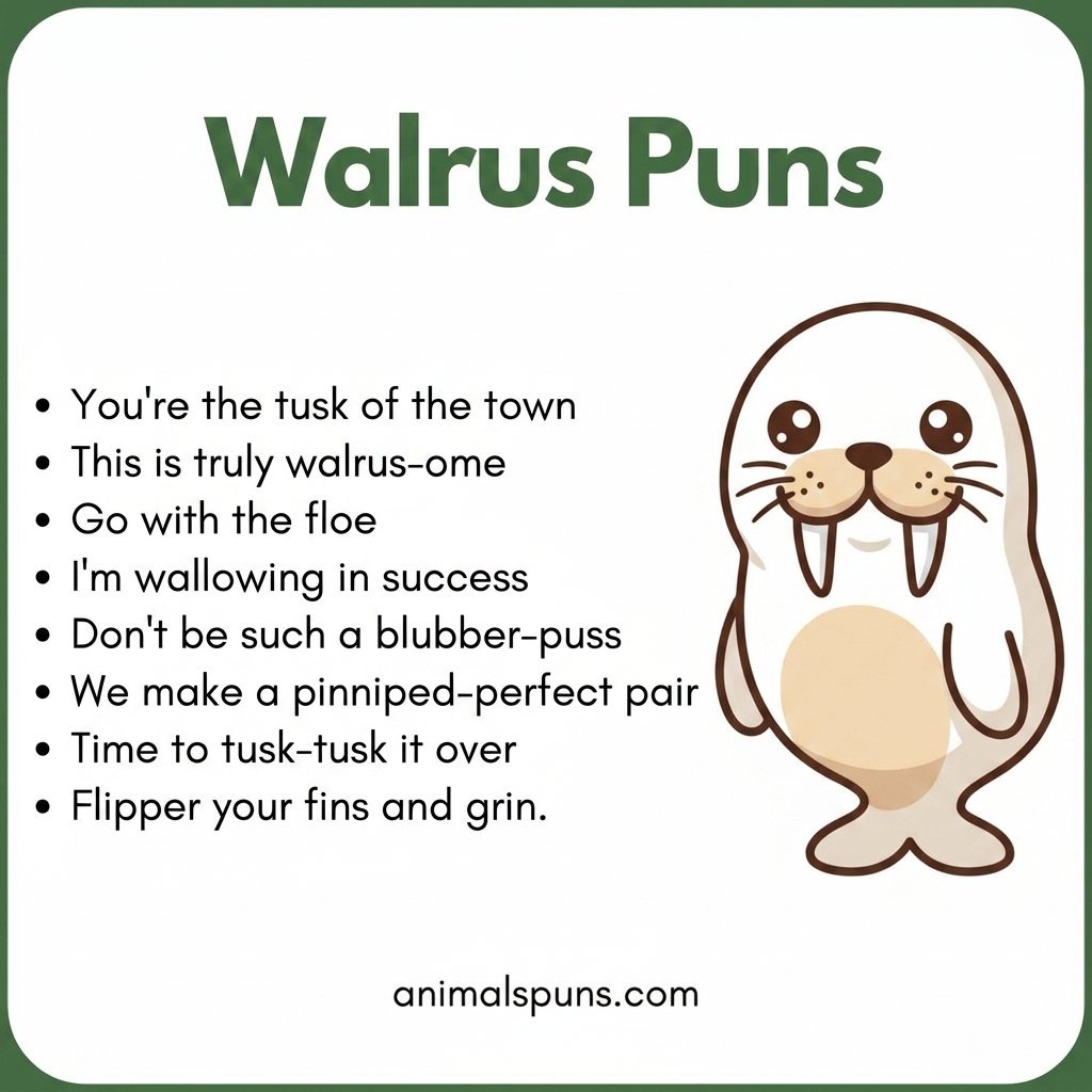 Short and Snappy Walrus One-Liners: walrus pun illustration