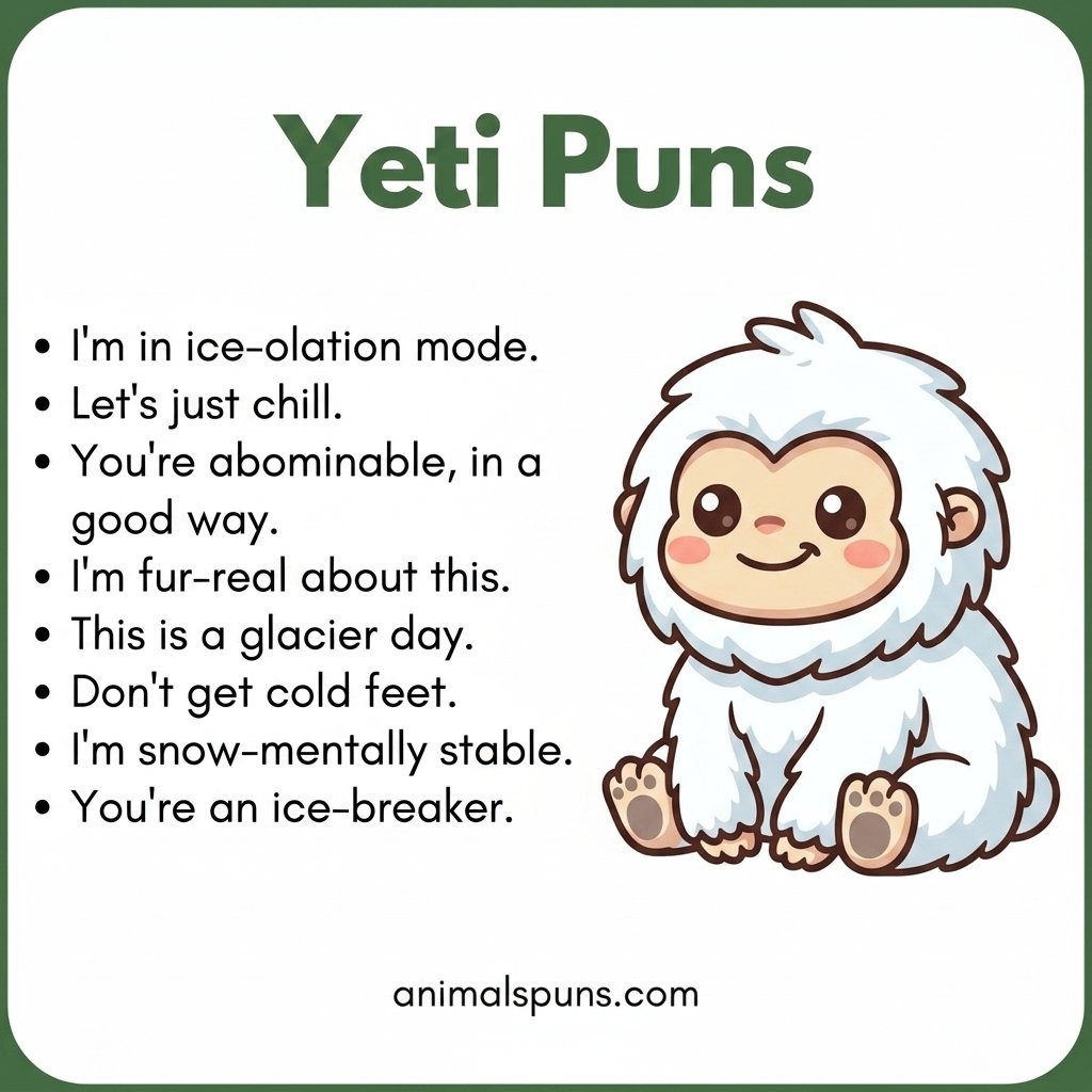 Short Yeti One-Liners: yeti pun illustration
