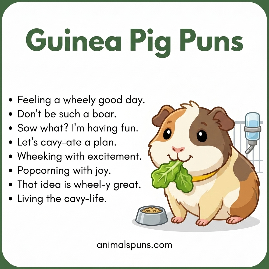 Best Guinea Pig Puns of All Time: guinea pig pun illustration
