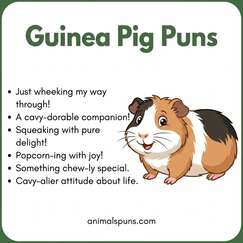 Guinea Pig Love and Friendship Puns: guinea pig pun illustration