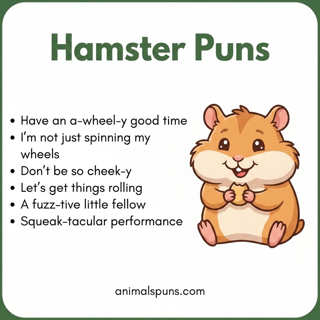 Hamster Puns for Social Media Captions: hamster pun illustration