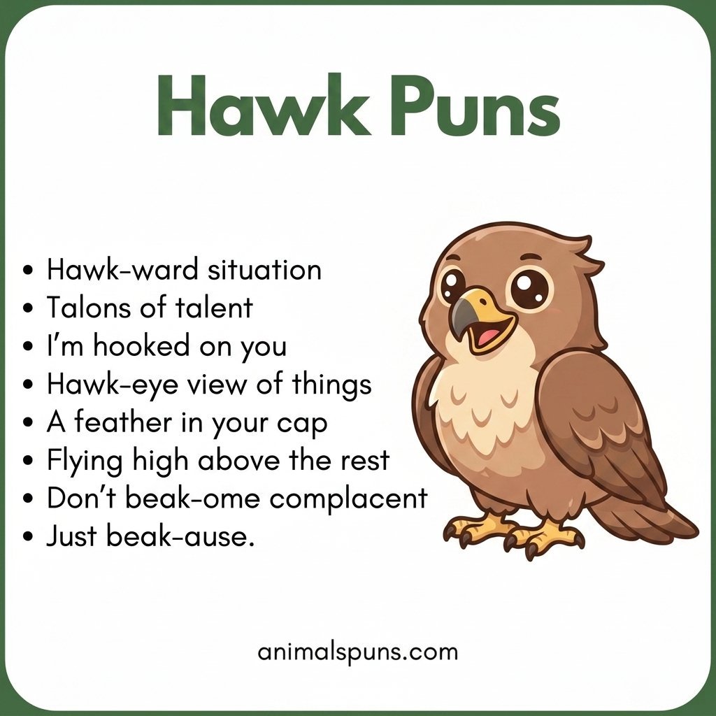 Hawk Puns for Bird Lovers: hawk pun illustration