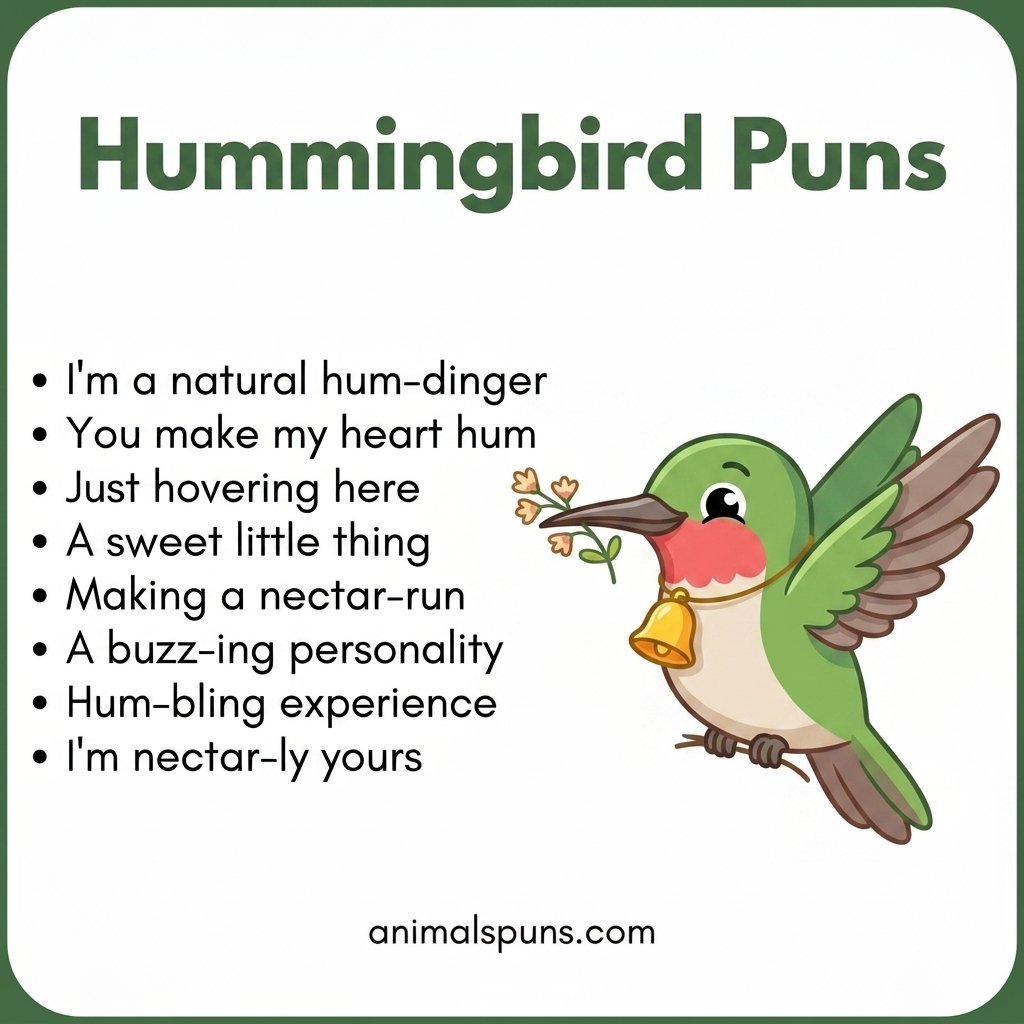 Best Hummingbird Puns of All Time: hummingbird pun illustration