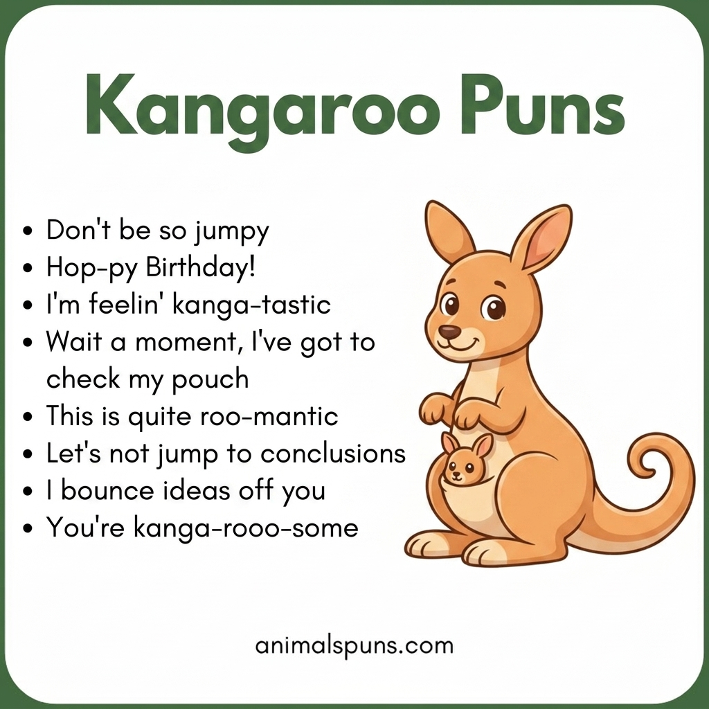 Kangaroo Puns for Social Media Captions: kangaroo pun illustration