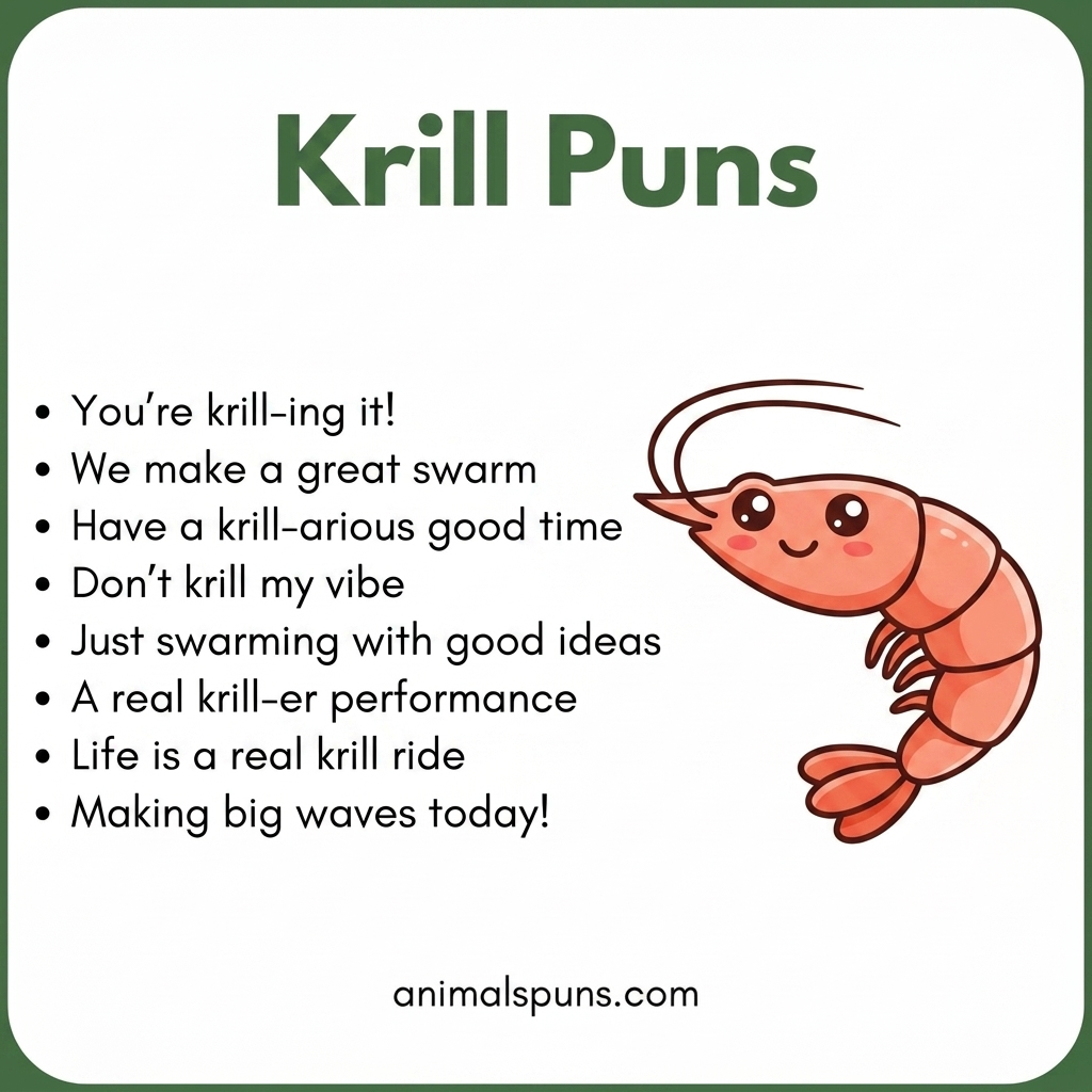 Cute Krill Puns for Kids and Family: krill pun illustration