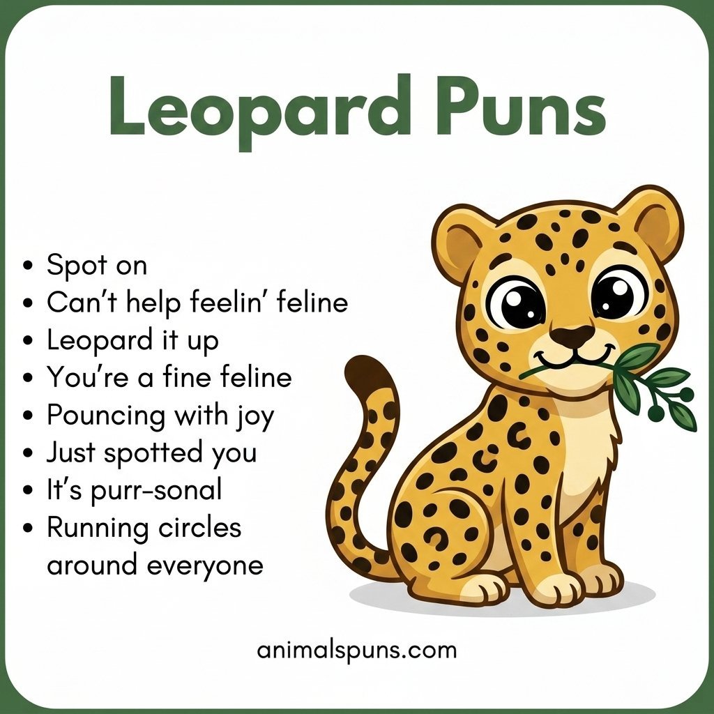 Best Leopard Puns of All Time: leopard pun illustration