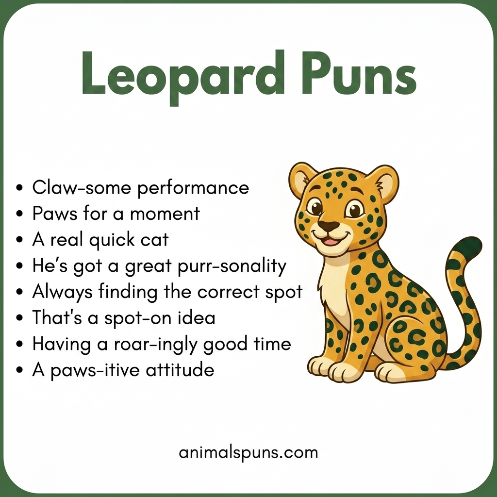 Short and Sweet Leopard One-Liners: leopard pun illustration