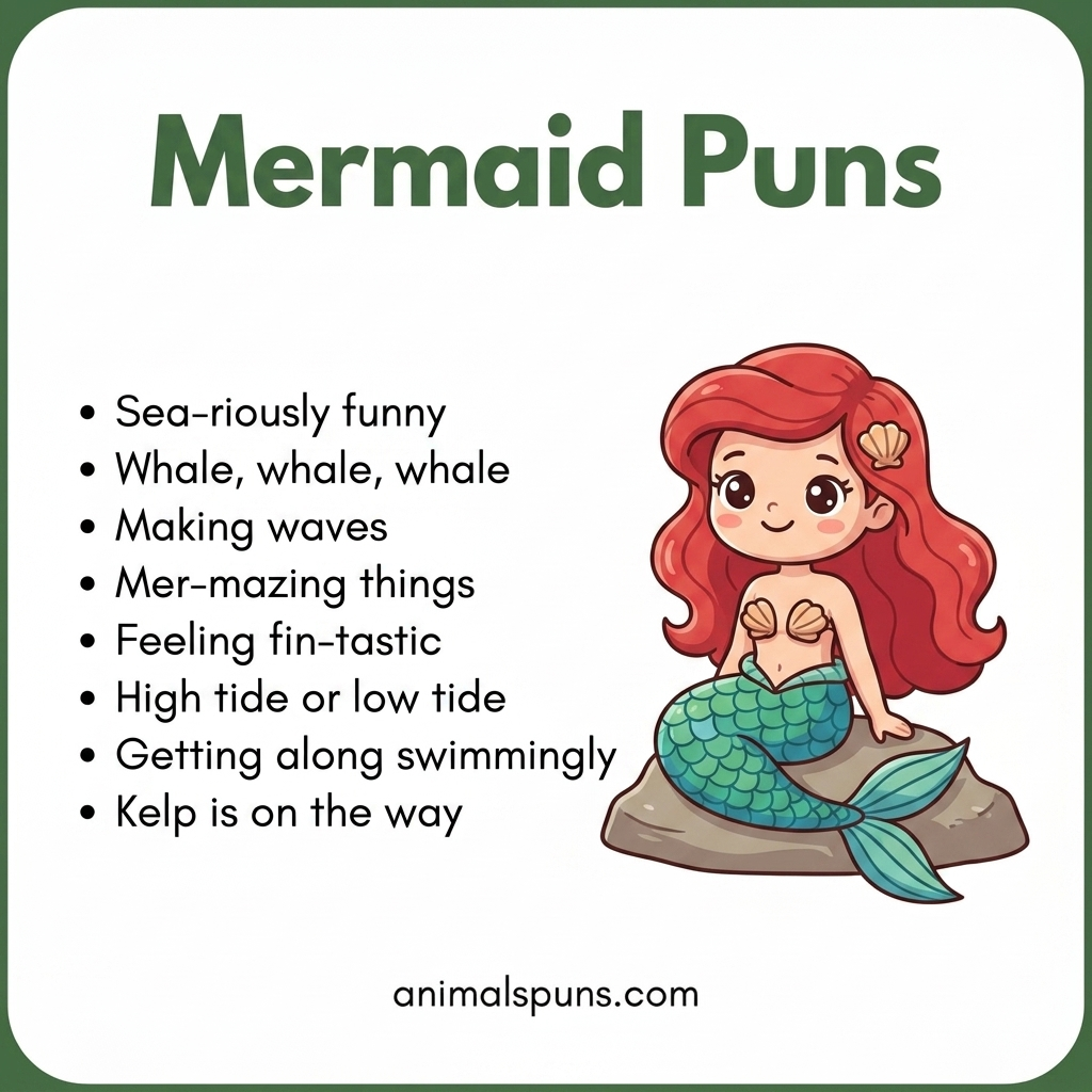 Ocean-Themed Mermaid Jokes for Sea Lovers: mermaid pun illustration