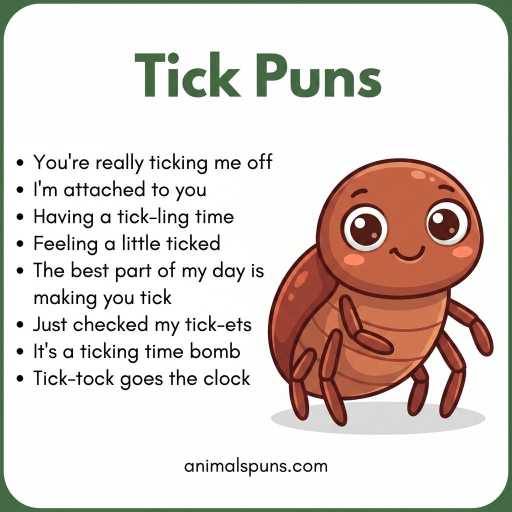 Best Mite and Tick Puns of All Time: tick pun illustration